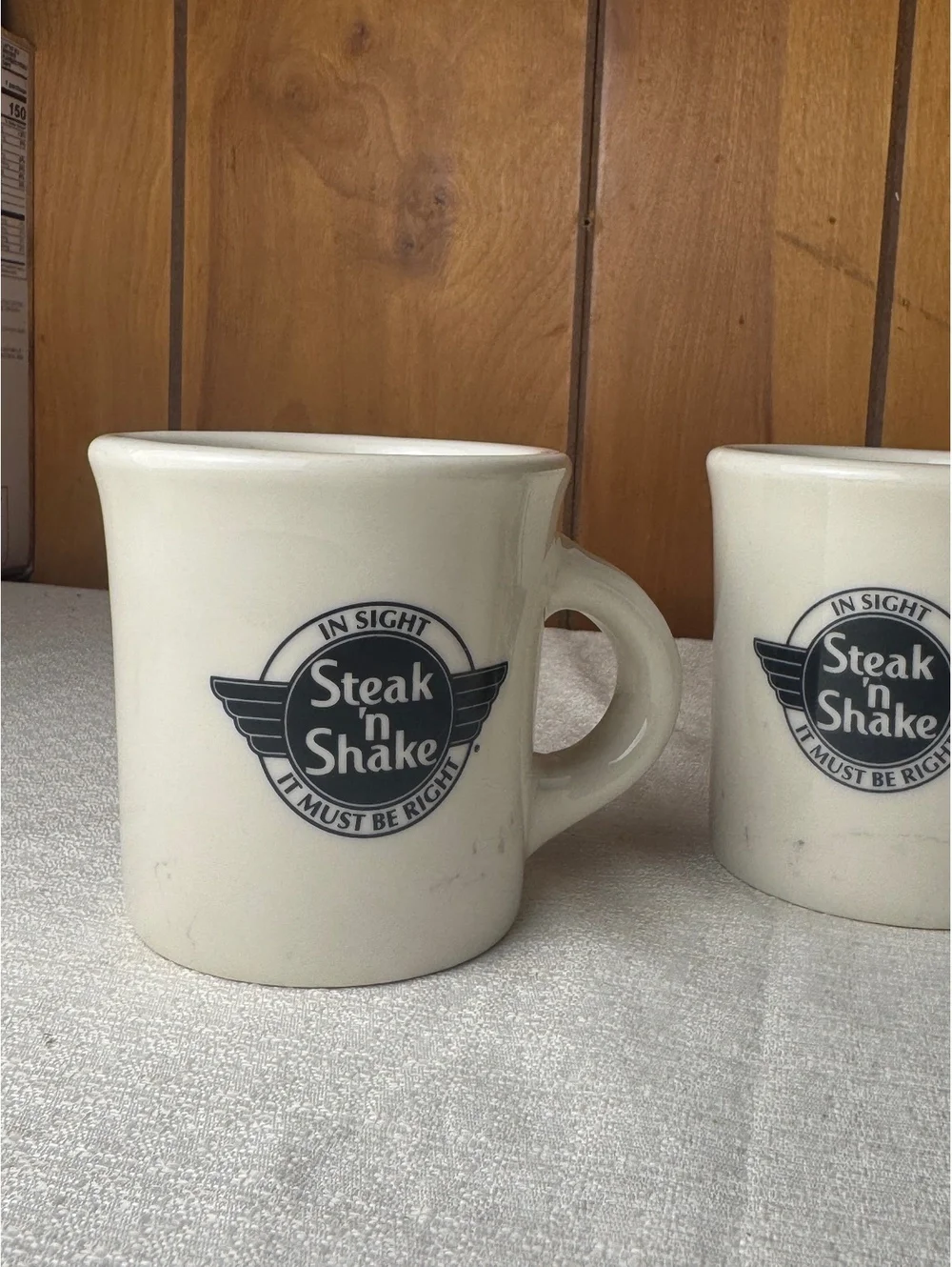 Vintage Steak ’n Shake Homer Laughlin Coffee Mugs Set of 3 Restaurant Diner Cups